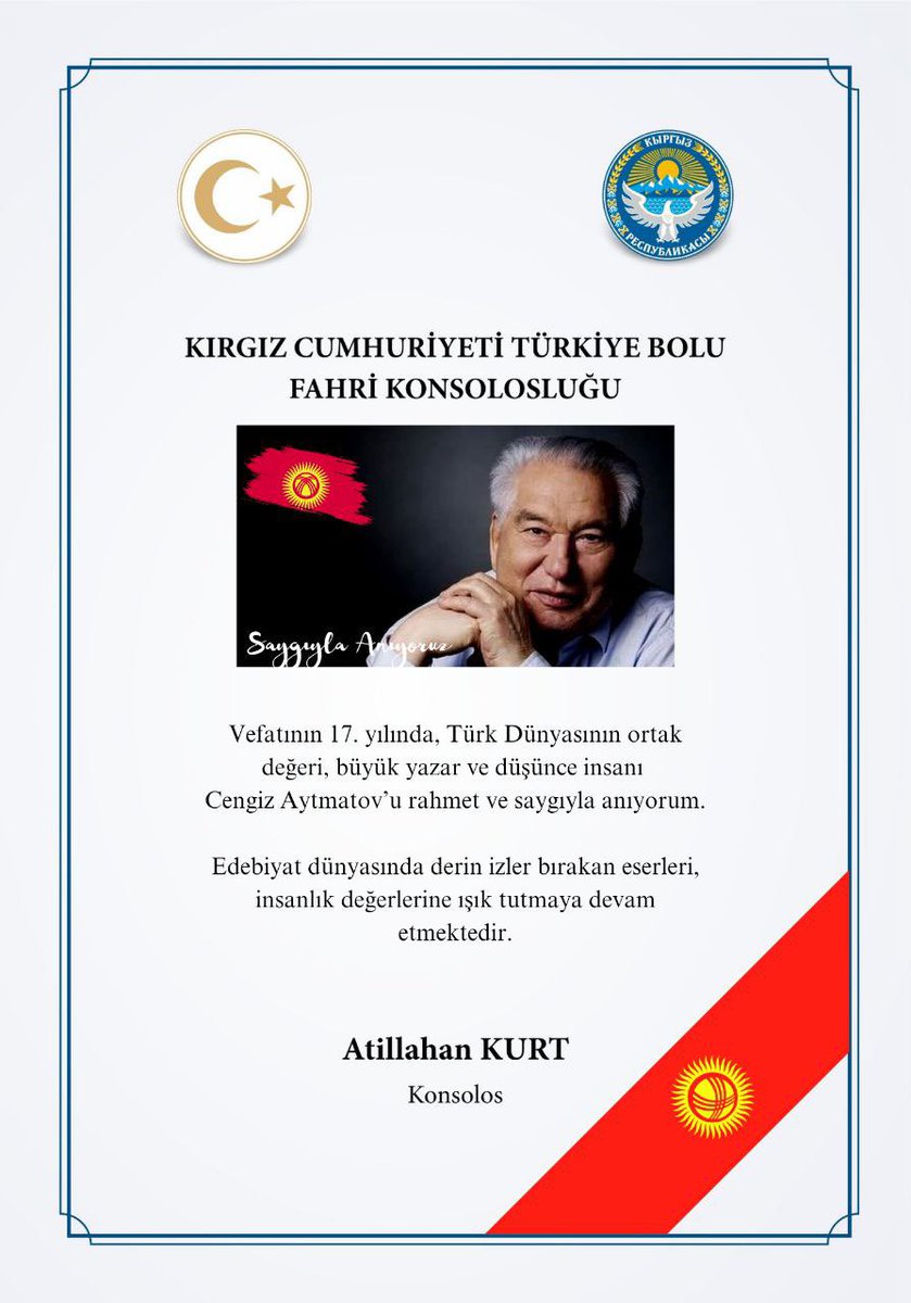 Cengiz Aytmatov un vefatının 17. yılında mesaj